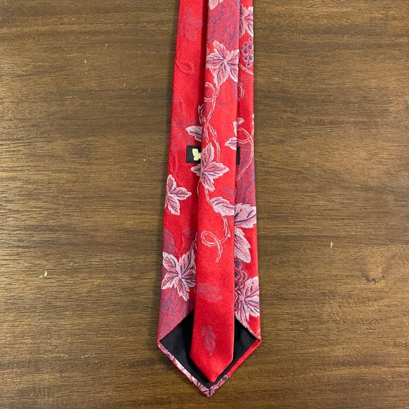 Burgundy/Navy/Gray Maple Leaves Wembley Necktie (Made in USA) - Picture 2 of 6